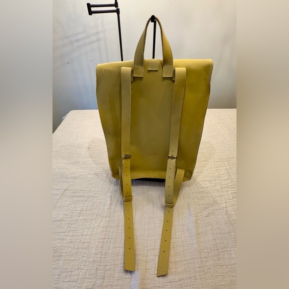 EUC! Yellow Leather Backpack